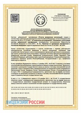Приложение к сертификату для ИП Красногорск Сертификат СТО 03.080.02033720.1-2020
